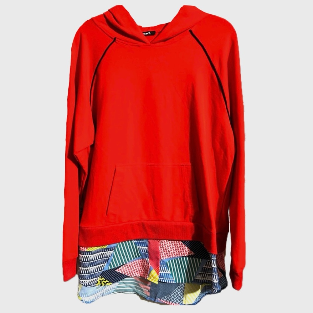 Vintage Women’s Mark Red Mock Layered  Hoodie Medium